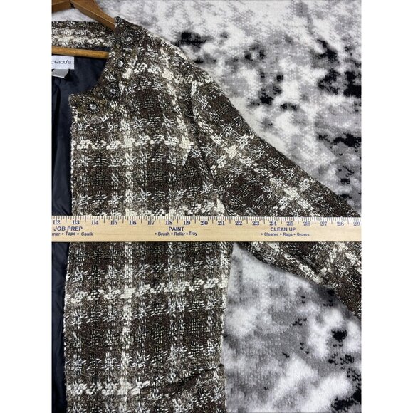 Chicos Jacket Womens Size Large (2) Gems Thick Knit Metallic Lined - Picture 6 of 11